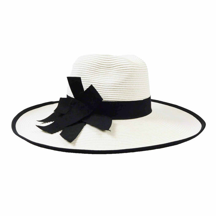 Elegant Wide Brim Straw Hat for Women - Jeanne Simmons Hats Safari Hat Jeanne Simmons Accessories js8001wh White