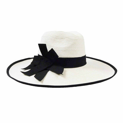Elegant Wide Brim Straw Hat for Women - Jeanne Simmons Hats Safari Hat Jeanne Simmons Accessories js8001wh White