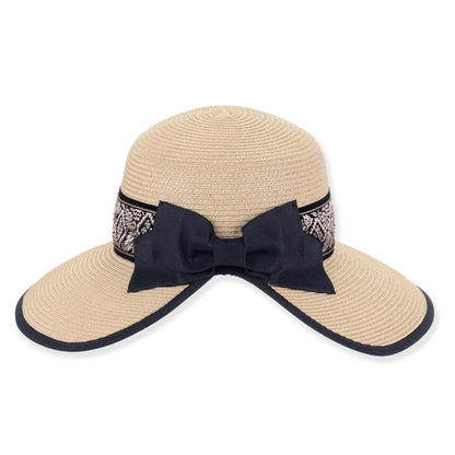 Embroidered Band Open Back Sun Hat - Sun 'N' Sand Hats Facesaver Hat Sun N Sand Hats