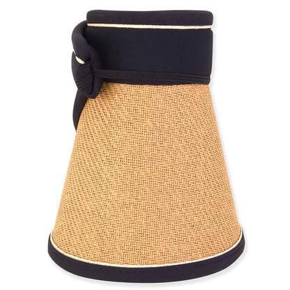 Esther Wide Brim Roll Up Visor Hat - Sun 'N' Sand Hats Visor Cap Sun N Sand Hats