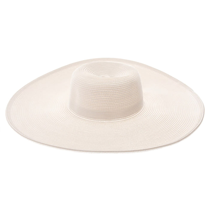 Extra Wide Brim Straw Beach Hat - Boardwalk Style Wide Brim Sun Hat Boardwalk Style Hats DA1896-WHT White OS (57 cm)