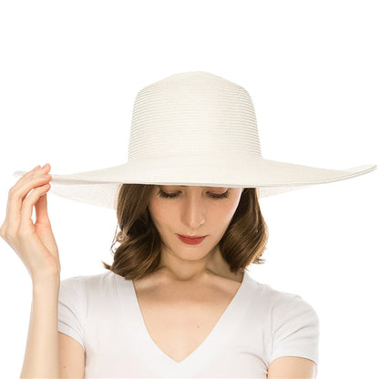 Extra Wide Brim Straw Beach Hat - Boardwalk Style Wide Brim Sun Hat Boardwalk Style Hats