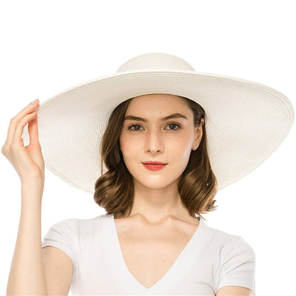 Extra Wide Brim Straw Beach Hat - Boardwalk Style Wide Brim Sun Hat Boardwalk Style Hats