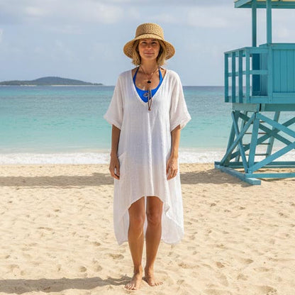 Fancy Braid Straw Summer Bucket Hat with Leatherette Tie - Sun'N'Sand Cloche Sun N Sand Hats