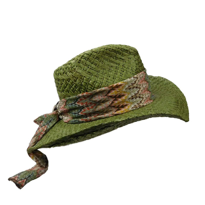 Fancy Weave Toyo Outback Cowboy Hat - Scala Pronto Hat Cowboy Hat Scala Hats WSTS652GN Green