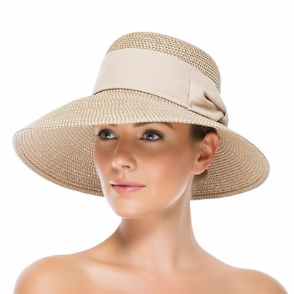 Flex Weave Straw Asymmetrical Brim Sun Hat - Boardwalk Style Wide Brim Hat Boardwalk Style Hats
