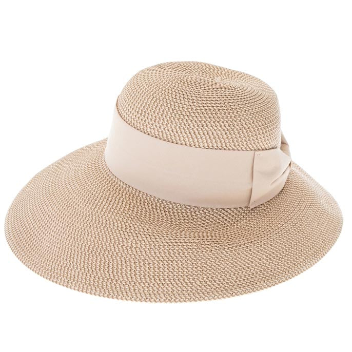 Flex Weave Straw Asymmetrical Brim Sun Hat - Boardwalk Style Wide Brim Hat Boardwalk Style Hats DA1354-NAT Natural Heather OS (57 cm)