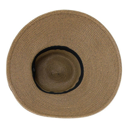 Flex Weave Straw Asymmetrical Brim Sun Hat - Boardwalk Style Wide Brim Hat Boardwalk Style Hats