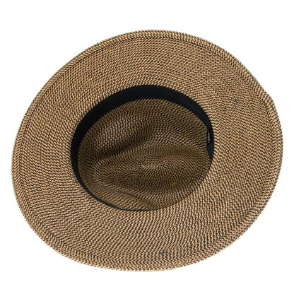 Flex Weave Straw Pinched Crown Fedora Hat - Boardwalk Style Fedora Hat Boardwalk Style Hats