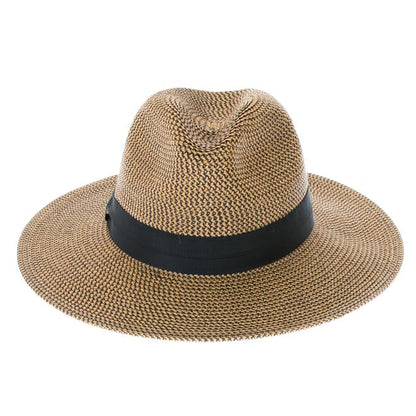 Flex Weave Straw Pinched Crown Fedora Hat - Boardwalk Style Fedora Hat Boardwalk Style Hats