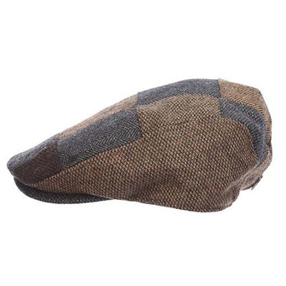 Flipper Tweed Patchwork Flat Cap - Dorfman Hat Flat Cap Dorfman Hat Co. MW316-PATCH2 Brown X-large