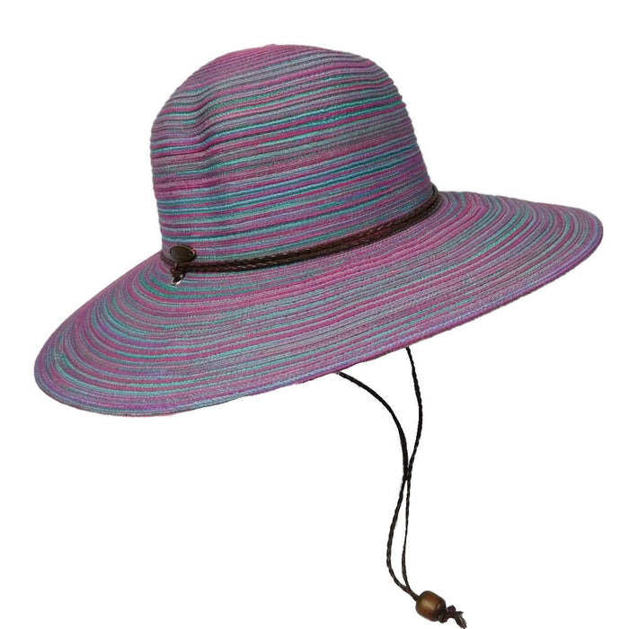 Floppy Hat with Chin Cord by Cappelli Floppy Hat Cappelli Straworld csw202VI Violet Medium (57 cm)
