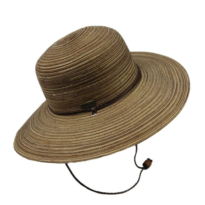 Floppy Hat with Chin Cord by Cappelli Floppy Hat Cappelli Straworld csw202BN Brown Medium (57 cm)