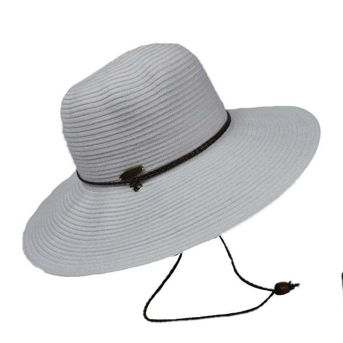 Floppy Hat with Chin Cord by Cappelli Floppy Hat Cappelli Straworld csw202WH White Medium (57 cm)