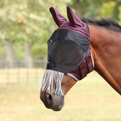 FlyGuard Pro Deluxe Fly Mask with Ears & Nose Fringe