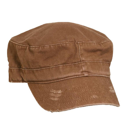 Garment Washed Twill Cotton Cadet Cap - DPC Outdoor Hat Cap Dorfman Hat Co. BC202-BRW Brown OS