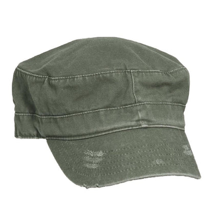 Garment Washed Twill Cotton Cadet Cap - DPC Outdoor Hat Cap Dorfman Hat Co. BC202-OLIV Olive OS