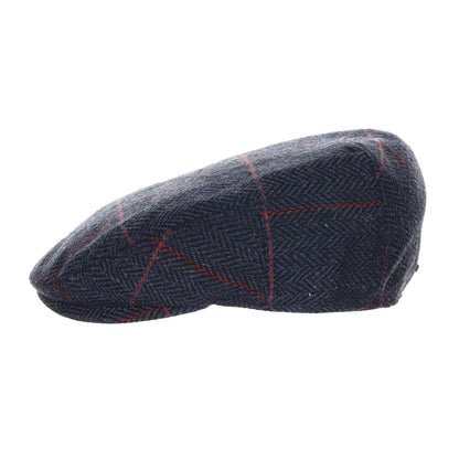 Gibson Wool Blend Herringbone Ivy Cap - Dorfman Hat Flat Cap Dorfman Hat Co. MW367-NAVY4 Navy X-large