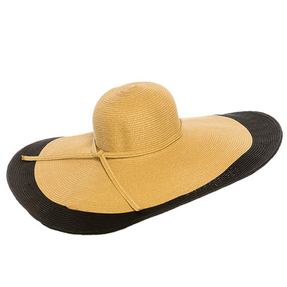 Glamorous Oversized Brim Beach Hat - Boardwalk Style Wide Brim Sun Hat Boardwalk Style Hats