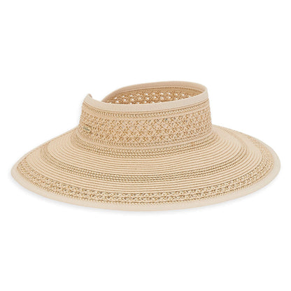 Glitzy Metallic Wrap Around Visor Hat - Sun 'N' Sand Hats Visor Cap Sun N Sand Hats HH2622A Natural