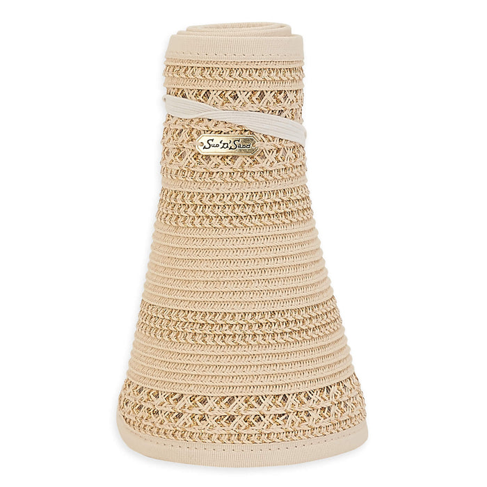 Glitzy Metallic Wrap Around Visor Hat - Sun 'N' Sand Hats Visor Cap Sun N Sand Hats