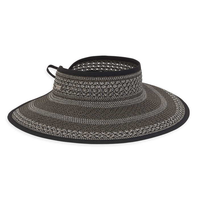 Glitzy Metallic Wrap Around Visor Hat - Sun 'N' Sand Hats Visor Cap Sun N Sand Hats HH2622B Black