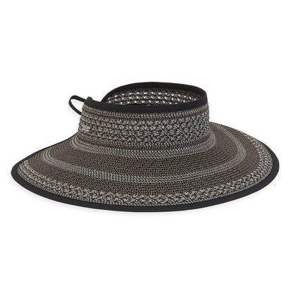 Glitzy Metallic Wrap Around Visor Hat - Sun 'N' Sand Hats Visor Cap Sun N Sand Hats HH2622B Black