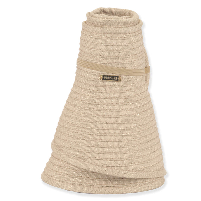 Glitzy Roll Up Wrap Around Visor Hat - Sun 'N' Sand Hats Visor Cap Sun N Sand Hats