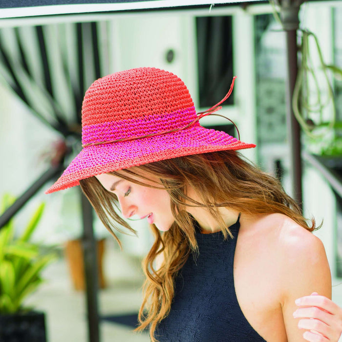 Hand Crocheted Twisted Toyo Floppy Hat - Cappelli Straworld Floppy Hat Cappelli Straworld