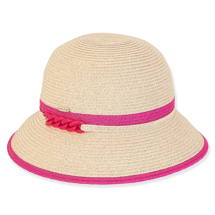 Isabella Small Size Summer Cloche Hat  - Sunny Dayz Hats Cloche Sun N Sand Hats HK477 Natural Small (54.5 cm)