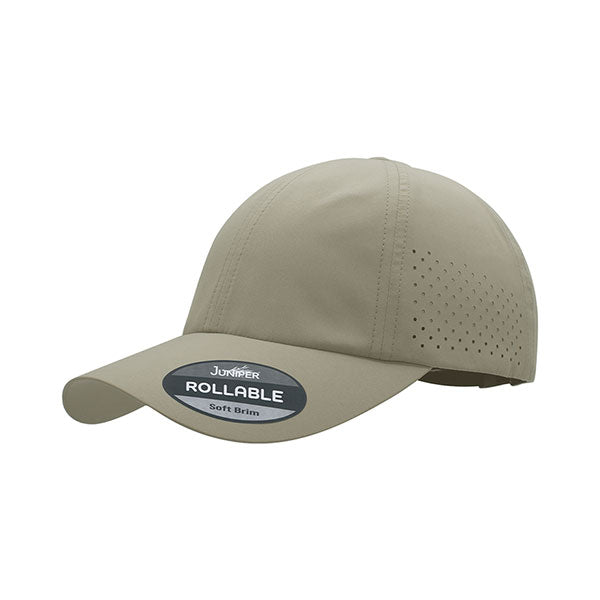 Juniper Soft Brim Perforated 6-Panel Cap - MCI Hats Cap MegaCI J7276-KAKI Khaki