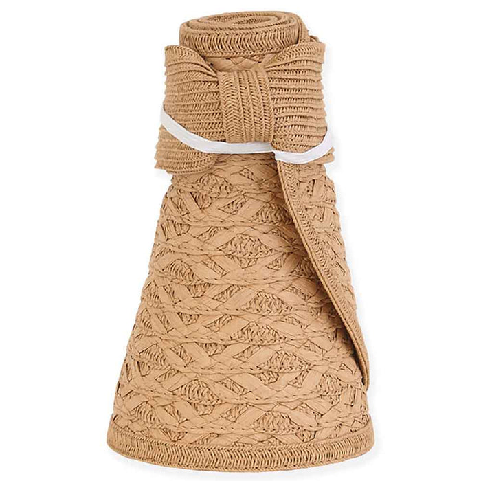Kauksi Roll Up Visor Hat with Bow Closure - Sun 'N' Sand Hats Visor Cap Sun N Sand Hats