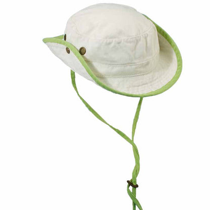 Kid's Cotton Boonie Hat - DPC Kinder Caps Bucket Hat Dorfman Hat Co. c871lm Ivory-Lime