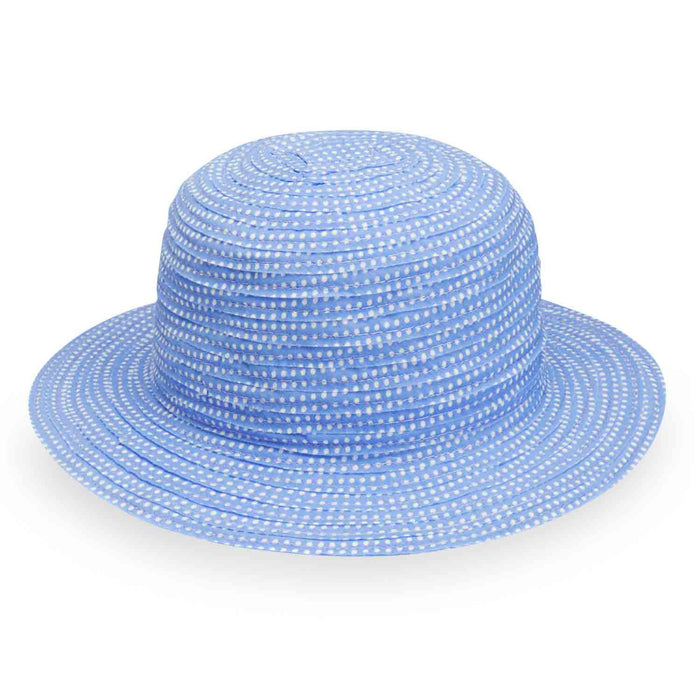 Kids' Scrunchie by Wallaroo Hat Company Wide Brim Sun Hat Wallaroo Hats KSCR-HD Hydrangea / White Extra-Small (52 cm)