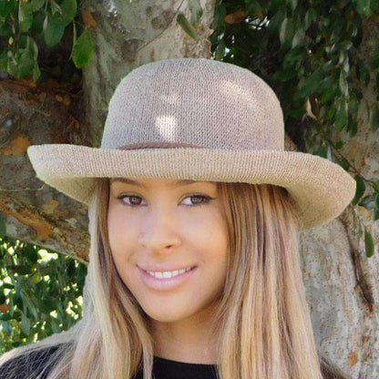Knit Breton-Up Turned Brim Hat - Grey Kettle Brim Hat Boardwalk Style Hats