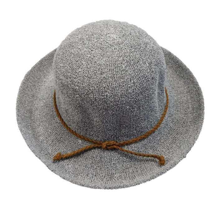 Knit Breton-Up Turned Brim Hat - Grey Kettle Brim Hat Boardwalk Style Hats