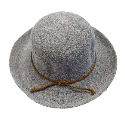 Knit Breton-Up Turned Brim Hat - Grey Kettle Brim Hat Boardwalk Style Hats