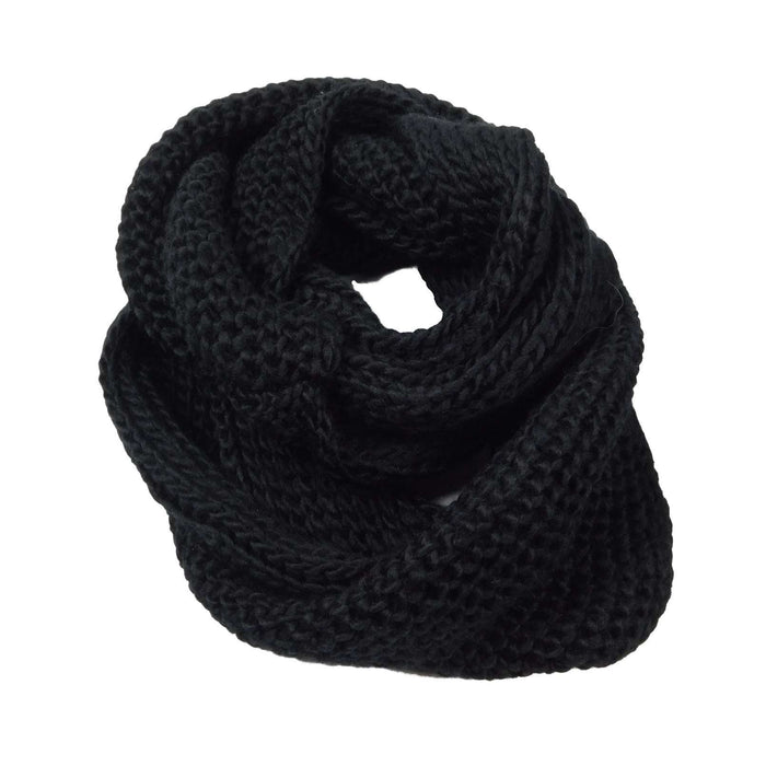 Knit Infinity Scarf Scarves JEL WWPO285CK Black
