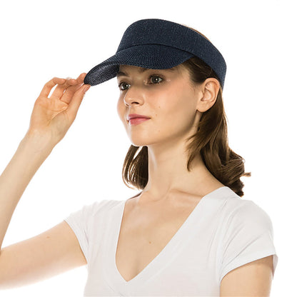 Knit Slide Adjuster Tennis Visor, Fits Small to Large Sizes - Boardwalk Style Visor Cap Boardwalk Style Hats
