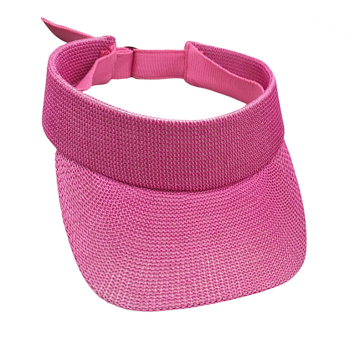 Knit Slide Adjuster Tennis Visor, Fits Small to Large Sizes - Boardwalk Style Visor Cap Boardwalk Style Hats DA1980-FCH Fuchsia