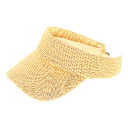 Knit Slide Adjuster Tennis Visor, Fits Small to Large Sizes - Boardwalk Style Visor Cap Boardwalk Style Hats DA1980-YLW Yellow