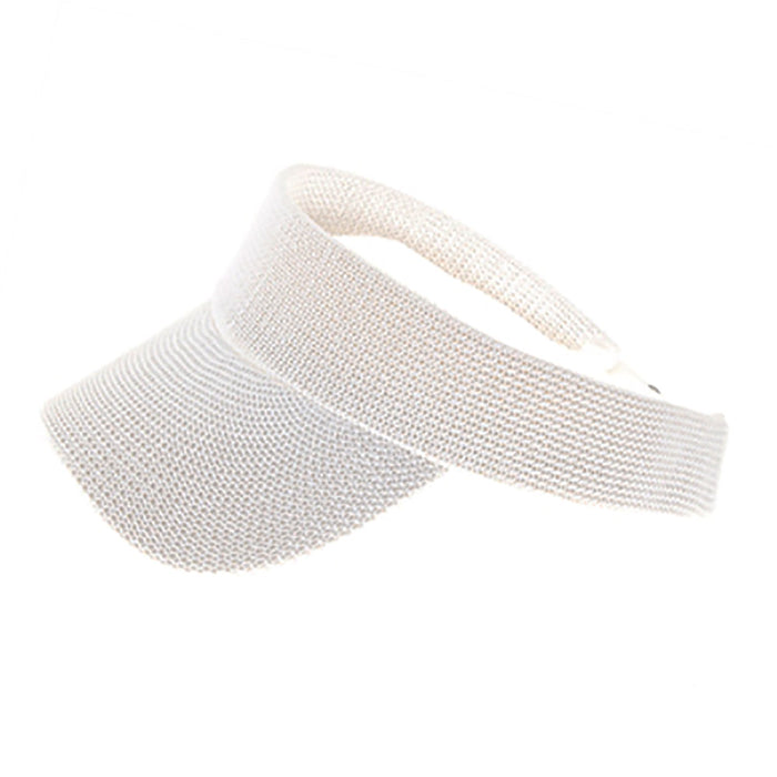 Knit Slide Adjuster Tennis Visor, Fits Small to Large Sizes - Boardwalk Style Visor Cap Boardwalk Style Hats DA1980-WHT White