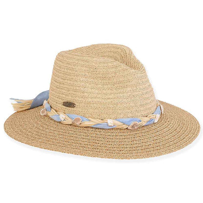 Koitere Safari Hat with Tie Dye Band and Shells Detail - Caribbean Joe® Safari Hat Caribbean Joe HCJ360 Natural Medium (57.5 cm)
