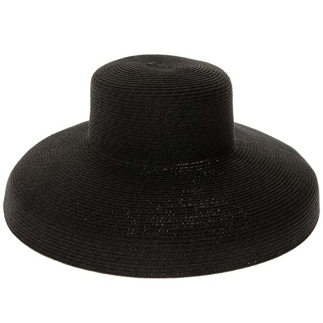 Large Down-Turned Brim Sun Hat - Boardwalk Styles Wide Brim Hat Boardwalk Style Hats DA1774-BLK Black Medium (57 cm)