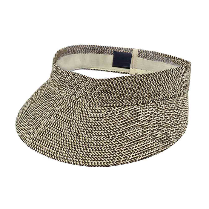 Lightweight Cotton-Paper Blend Sun Visor - JSA Hats Visor Cap Jeanne Simmons Accessories js6101 Black Tweed