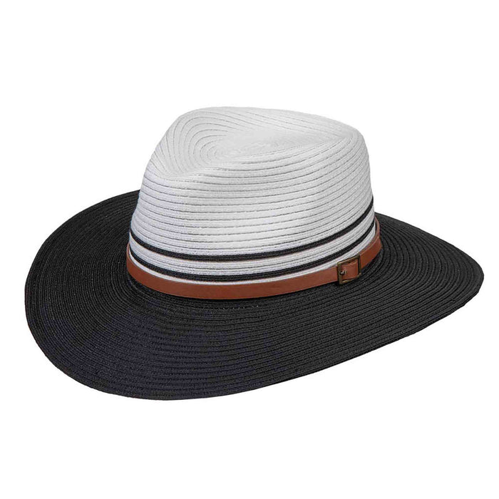 Lightweight Two Tone Fedora Hat - Karen Keith Hats Safari Hat Great hats by Karen Keith P14-A White/Black OS