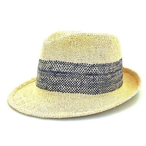Lightweight Woven Toyo Fedora Fedora Hat Boardwalk Style Hats DA8039 Natural Medium (57 cm)