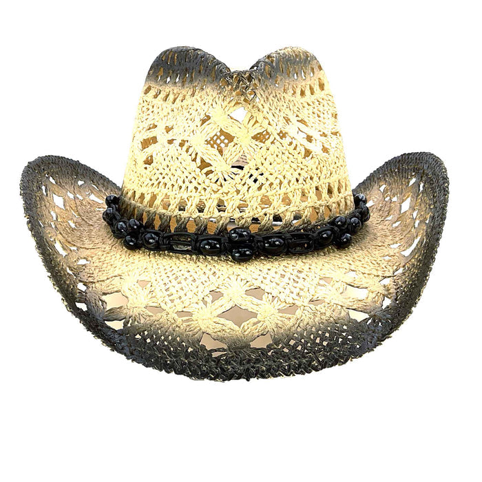 Macrame Band Lace Straw Cowboy Hat - Milani Hats Cowboy Hat Milani Hats