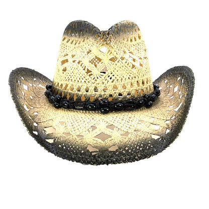Macrame Band Lace Straw Cowboy Hat - Milani Hats Cowboy Hat Milani Hats