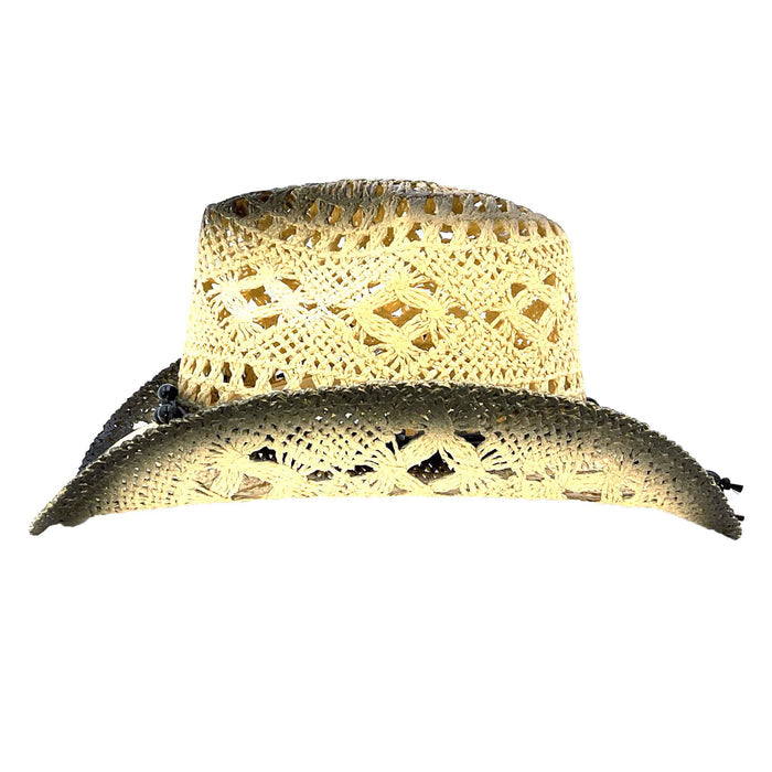 Macrame Band Lace Straw Cowboy Hat - Milani Hats Cowboy Hat Milani Hats